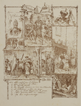 29177 Blad met diverse Sinterklaastaferelen, afgebeeld op een plaat van de St. Nicolaascommissie te Utrecht.